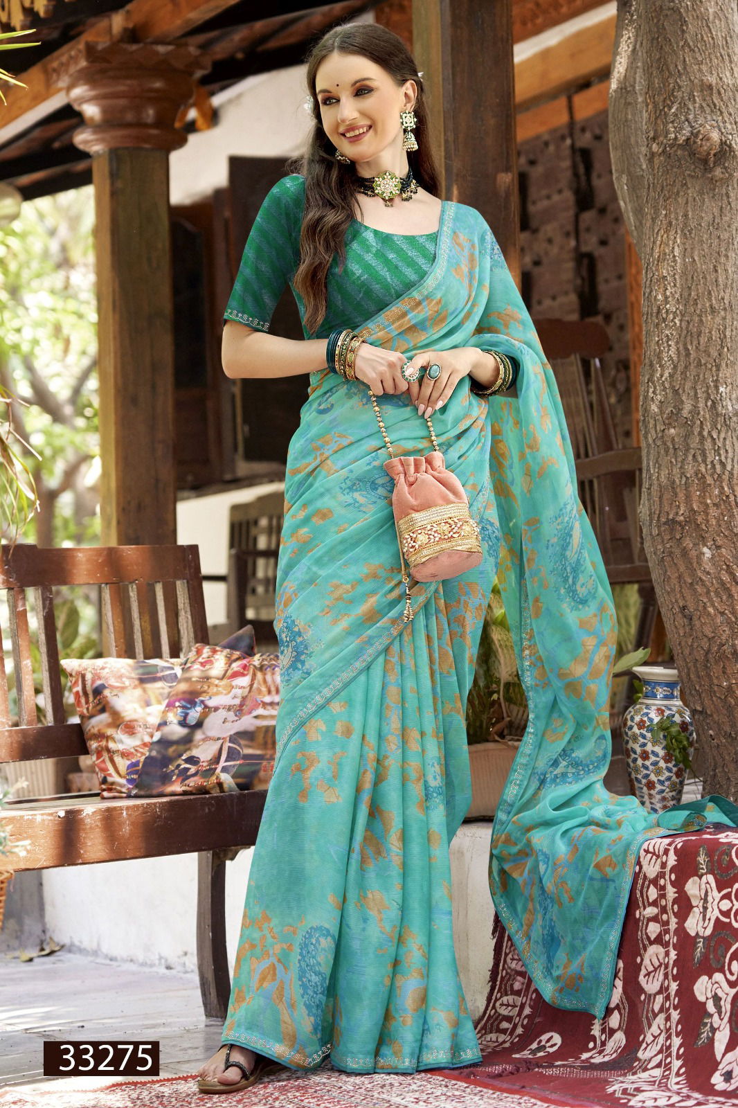 Simona Vol 8 By Vallabhi Chiffon Printed Daily Wear Saree Exporters In India
